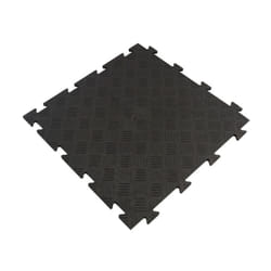 Dalle clipsable en pvc Motif 'métal strié' - Noir 50 x 50 cm