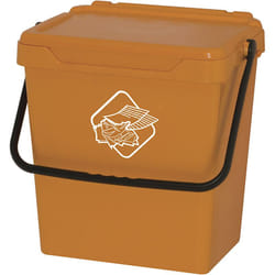 Seau en polypropylène avec poignée et couvercle jaune, 30 Lt.400x305x390 mm - Gris foncé