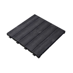 Sol effet bois E40 lm en polypropyle'ne 39x39x2,5 cm pour usage camping jardin exte'rieur et inte'rieur avec joints de jonction