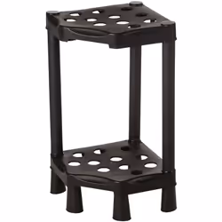 Porte-balais d'angle pratique à 2 niveaux. Peut s'ouvrir à 360º. Avec cette belle étagère, vos problèmes d'espace sont résolu ...