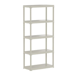 Étagère de rangement 5 niveaux 80x40x176 cm - Etagère Beige Polypropylène résistant Charge 150 kg Anti-humidité Art Plast