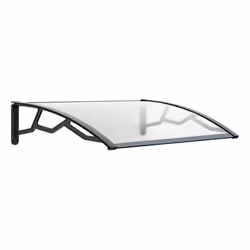 Auvent de Porte dEntrée et fenêtre 80 x 100 cm - Polycarbonate Anti UV Marquise Extérieure Bras Polypropylène Art Plast