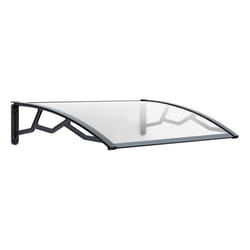 Auvent de Porte dEntrée et fenêtre 80 x 100 cm - Polycarbonate Anti UV Marquise Extérieure Bras Polypropylène Art Plast