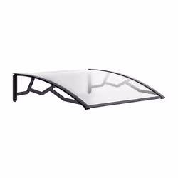 Auvent de Porte dEntrée 100 x 120 cm - Polycarbonate Anti UV Marquise Extérieure Transparent - Protection Intempéries Art Pla ...