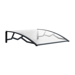Auvent de Porte dEntrée 100 x 120 cm - Polycarbonate Anti UV Marquise Extérieure Transparent - Protection Intempéries Art Plast