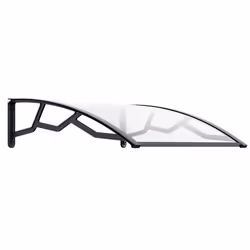 Auvent de Porte dEntrée et fenêtre 100 x 100 cm - Polycarbonate Anti UV Marquise Extérieure Bras Polypropylène Art Plast