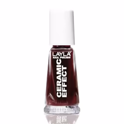 Layla Cosmetics Smalto Layla Ceramic Effect, 10 ml, Rouge, Vamp red, Coloration, Gloss, Bouteille
