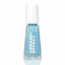 Layla Cosmetics Smalto Layla Ceramic Effect, 10 ml, Bleu, On The Beach, Coloration, Gloss, Bouteille