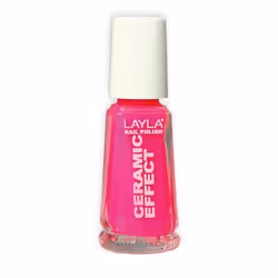 Layla Cosmetics Smalto Layla Ceramic Effect, 10 ml, Rose, Dark Pink Fluo, Coloration, Gloss, Bouteille