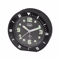 Trevi SL 3091 R, Réveil à quartz, Rond, Noir, Analogique, Jaune, Batterie