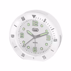 Trevi SL 3091 R, Réveil à quartz, Rond, Blanc, Analogique, Jaune, Batterie