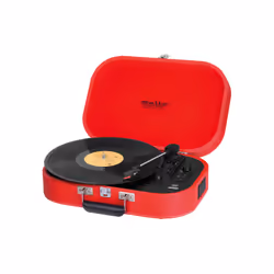 Trevi TT 1020 BT, Tourne-disque à entraînement direct, Semi-automatique, Rouge, 33,45,78 tr/min, Rotatif, 3,5 mm