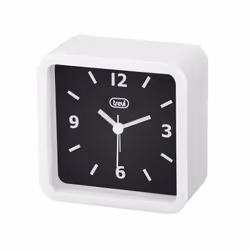 Trevi SL 3820, Réveil à quartz, Carré, Noir, Blanc, Caoutchouc, Silicone, Classique, Analogique