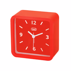 Trevi SL 3820, Réveil à quartz, Carré, Rouge, Blanc, Caoutchouc, Silicone, Classique, Analogique