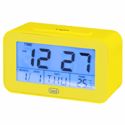 Trevi 0SL3P5005, Réveil numérique, Rectangle, Jaune, 12/24h, F, °C, LCD