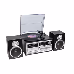 Trevi TT 1072 Tourne-disque à entraînement direct Noir, Argent Semi-automatique
