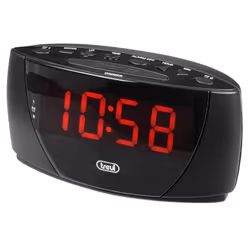 Trevi EC 885, Réveil numérique, Rectangle, Noir, 12/24h, Sonnette, Boutons