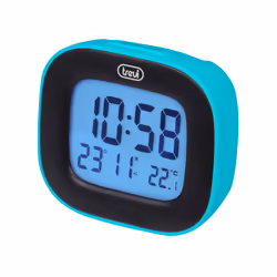 Trevi SLD 3875, Réveil numérique, Carré, Noir, Turquoise, 12/24h, F, °C, Chine