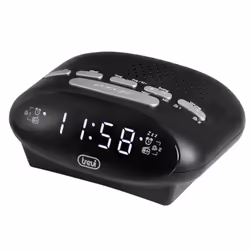 Trevi RC 821 D, Réveil numérique, Ovale, Noir, PLL, 87,5 - 108 MHz, Radio/Vibreur