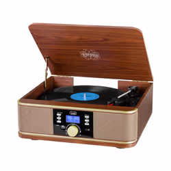 Trevi TT 1042 DAB, Bordeaux, Bois, 33,45,78 tr/min, Rotatif, DAB, DAB+, FM, USB Type-A