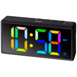 Trevi 0088600, Réveil numérique, Rectangle, Noir, 12/24h, LED, Batterie