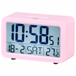 Trevi SLD 3P60, Réveil numérique, Rectangle, Rose, Batterie, AA, 103 mm