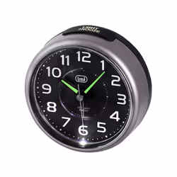 Trevi SL 3096, Réveil à quartz, Rond, Noir, Analogique, Batterie, AA