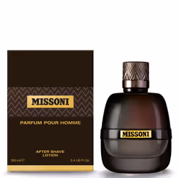 Missoni Pour Homme, Lotion après-rasage, Tous types de peau, 100 ml, Rafraîchissant, Apaisant, Bouteille, Bois