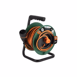 Enrouleur jardin Electralock VVF 2x1.5 20m de la marque ELECTRALINE Avec verrouillage des fiches.