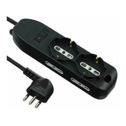 Electraline - Multiprise 6 personnes 2 usages 4 schuko bivalent 10/16a &43 cÂble de 2 mÈtres avec petite fiche 10a 61995