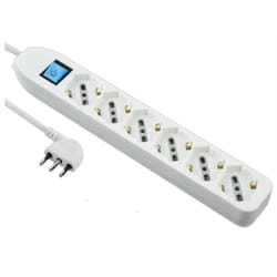 Electraline - Multiprise 6 Prises Divalents Schuko Avec Interrupteur Et Prise Gain de Place