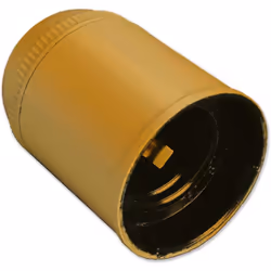 Douille pour ampoule E27 Electraline. Douille E27, lisse, or, diamètre 10, 150W, 4A, 250V, anti rotation référence 70119. - P ...