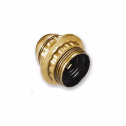 Douille pour ampoule E27 Electraline. Douille E27 or filetée avec bague, diamètre 10, 150W, 4A, 250V référence 70131. - Pour ...