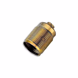 Douille pour ampoule E27 Electraline. Douille ampoule E27 filetée, laiton, sans bague, or référence 70139. - Pour Électricité ...