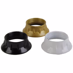 Douille pour ampoule E27 Electraline. Anneau de fixation E14, de 40.6 à 42 mm, blanc noir et or référence 70554. - Pour Élect ...