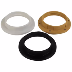 Douille pour ampoule E27 Electraline. Anneau de fixation E27, de 40.6 à 42 mm, blanc noir et or référence 70555. - Pour Élect ...