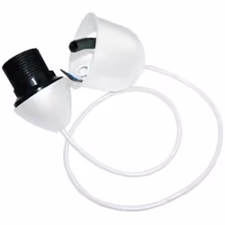 Electraline 70712 Monture plastique + Douille E27 06 m Blanc