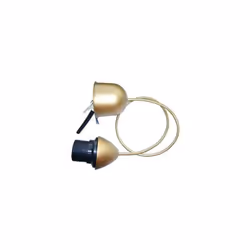 Douille pour ampoule E27 Electraline. Monture plastique avec douille E27, longueur 60cm, 2x0.75 mm2, or référence 70715. - Po ...