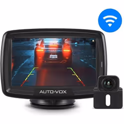 AUTO-VOX Caméra de Recul Sans Fil - avec Signal Numérique Stable Etanche IP68 avec 4.3’’ LCD Moniteur et Super Vision Nocturn ...