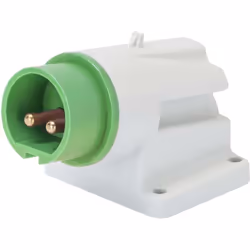 Spina Fissa Da Parete 90 Gradi IP44 2P 16A 20-25V 40-50V Verde Cablaggio A Vite. Prise murale 90 degrés IP44 2P 16A 20-25V 40 ...