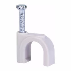 Pour installation de câbles Indiqué pour la fixation en saillie Attaches de fixation avec clou en acier trempé Couleur gris