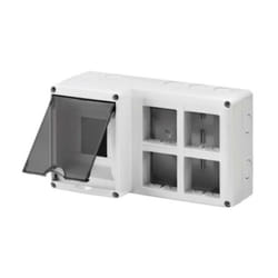Boîtier protégé Gewiss 4 modules din + 8 places ip40 gris - gw27072