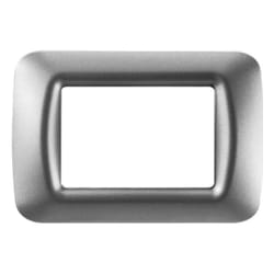 Plaque top Gewiss system titane métalisée 3 places GW22603