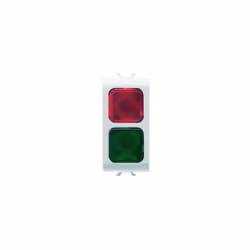 VOYANT DE SIGN. DOUBLE ROUGE/VERT BLANC GEWISS GW10629VOYANT DE SIGNALISATION DOUBLE ROUGE/VERT 1 MODULE BLANC CHORUS