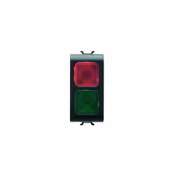 VOYANT DE SIGN. DOUBLE ROUGE/VERT NOIR GEWISS GW12629VOYANT DE SIGNALISATION DOUBLE ROUGE/VERT 1 MODULE NOIR CHORUS