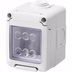 Contenitore stagno per apparecchi system, protetto, 2 posti, grigio RAL 7035 - IP55. Boîtier étanche pour luminaires système, ...