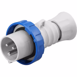 Spina Mobile Dritta IP69 2P+T 32A 200-250V 50/60Hz Blu Cablaggio A Vite. Fiche mobile droite IP69 2P+E 32A 200-250V 50/60Hz C ...