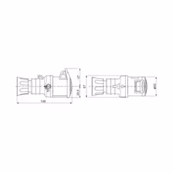 Prise femelle mobile droite IEC 309 HP IP44/IP54 3P+T 32A 380 - 415V Rouge - GEWISS - GW62019FH