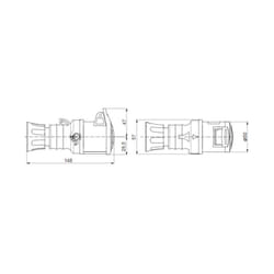 Prise femelle mobile droite IEC 309 HP IP44/IP54 3P+T 32A 380 - 415V Rouge - GEWISS - GW62019FH