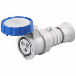 Presa Mobile Dritta IP69 2P+T 32A 200-250V 50/60Hz Blu Cablaggio A Vite. Presa Mobile Dritta IP69 2P+T 32A 200-250V 50/60Hz B ...